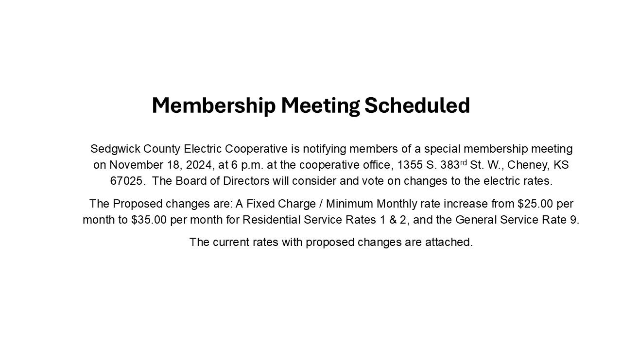 Membership Meeting Scheduled